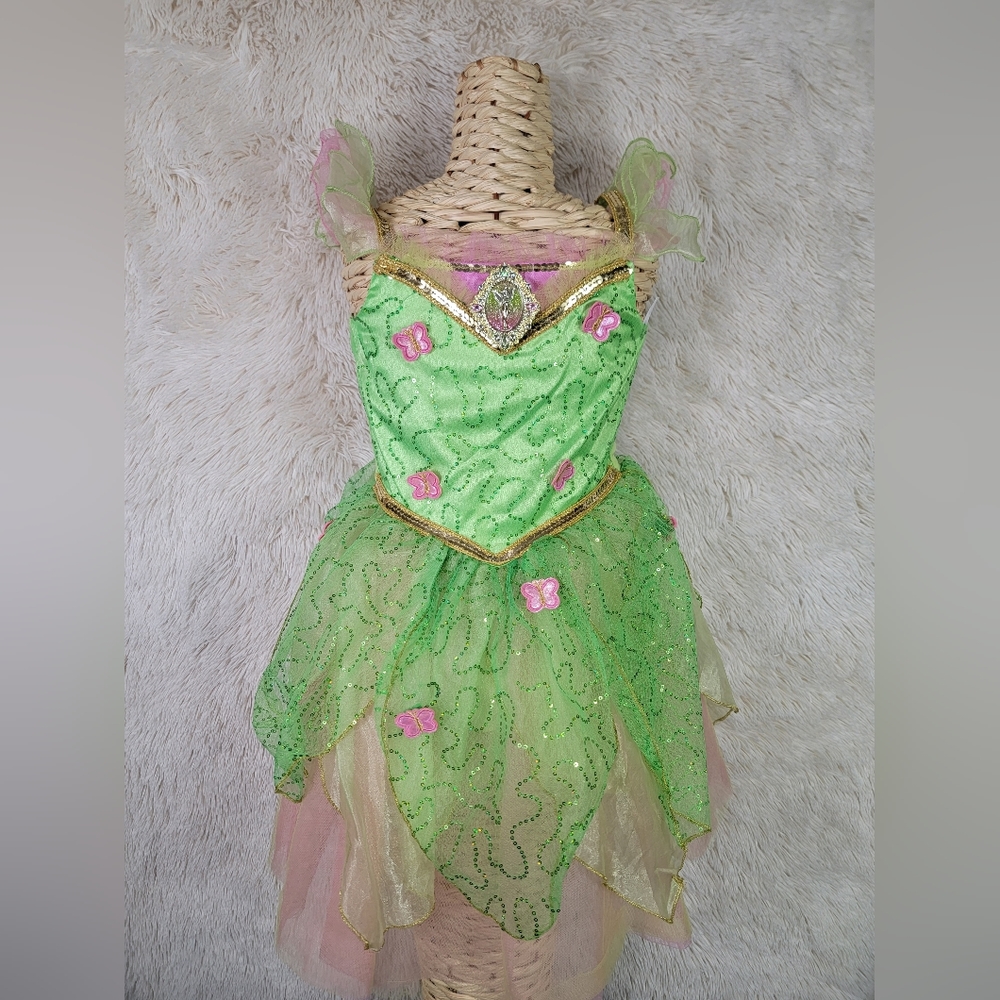 Disney Princess Signature Girls Size 5/6 Tinker Bell Costume Green Sequin Rare U